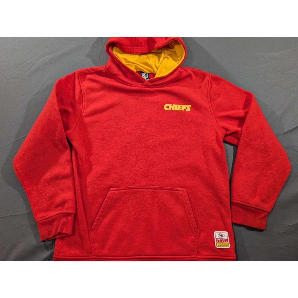 NFL Team Apparel Kansas City Chiefs Red Pullover Hoodie Youth XL 18-20 QHYH402S